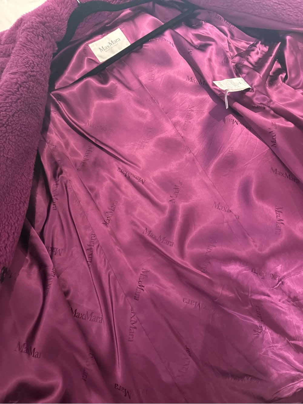 MaxMara Plush Teddy Coat in Raspberry - Picture 8 of 8